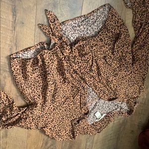 Leopard button up and tied dress shirt